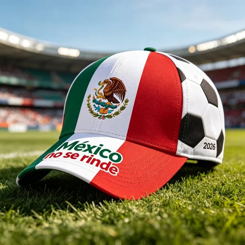 Cappellino da Baseball Estivo 2026 per Tifosi di Calcio Messicani, Stampa 3D, Asciugatura Rapida, Traspirante, Unisex, Sottile, Cappello da Sole per Calcio, Taglia Unica