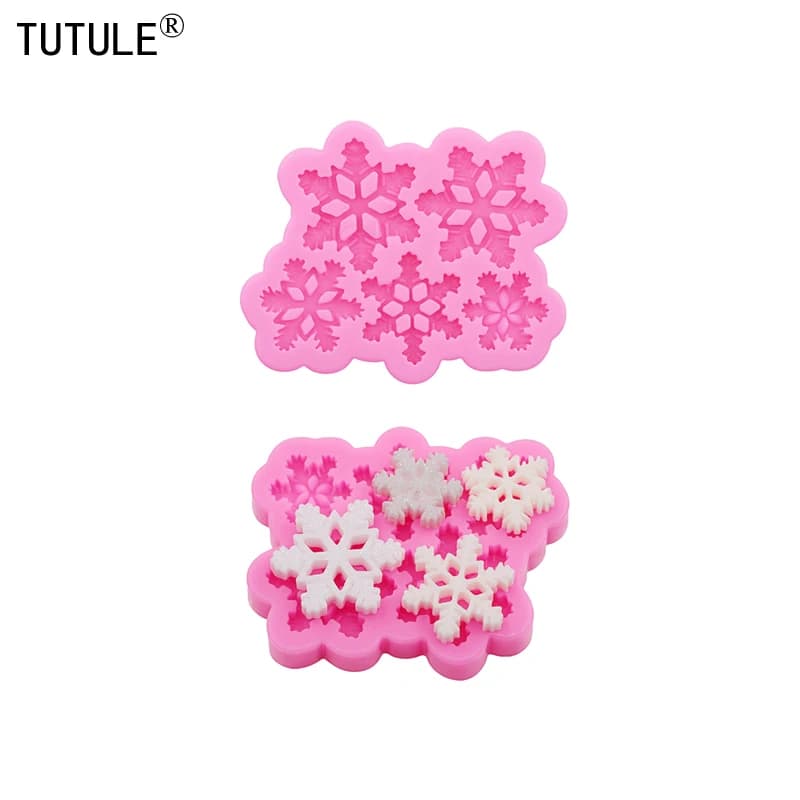 Fai da te fiocchi di neve di Natale portachiavi orecchini stampo in silicone fiocco di neve argilla resina epossidica accessori stampi torta stampi per cioccolato