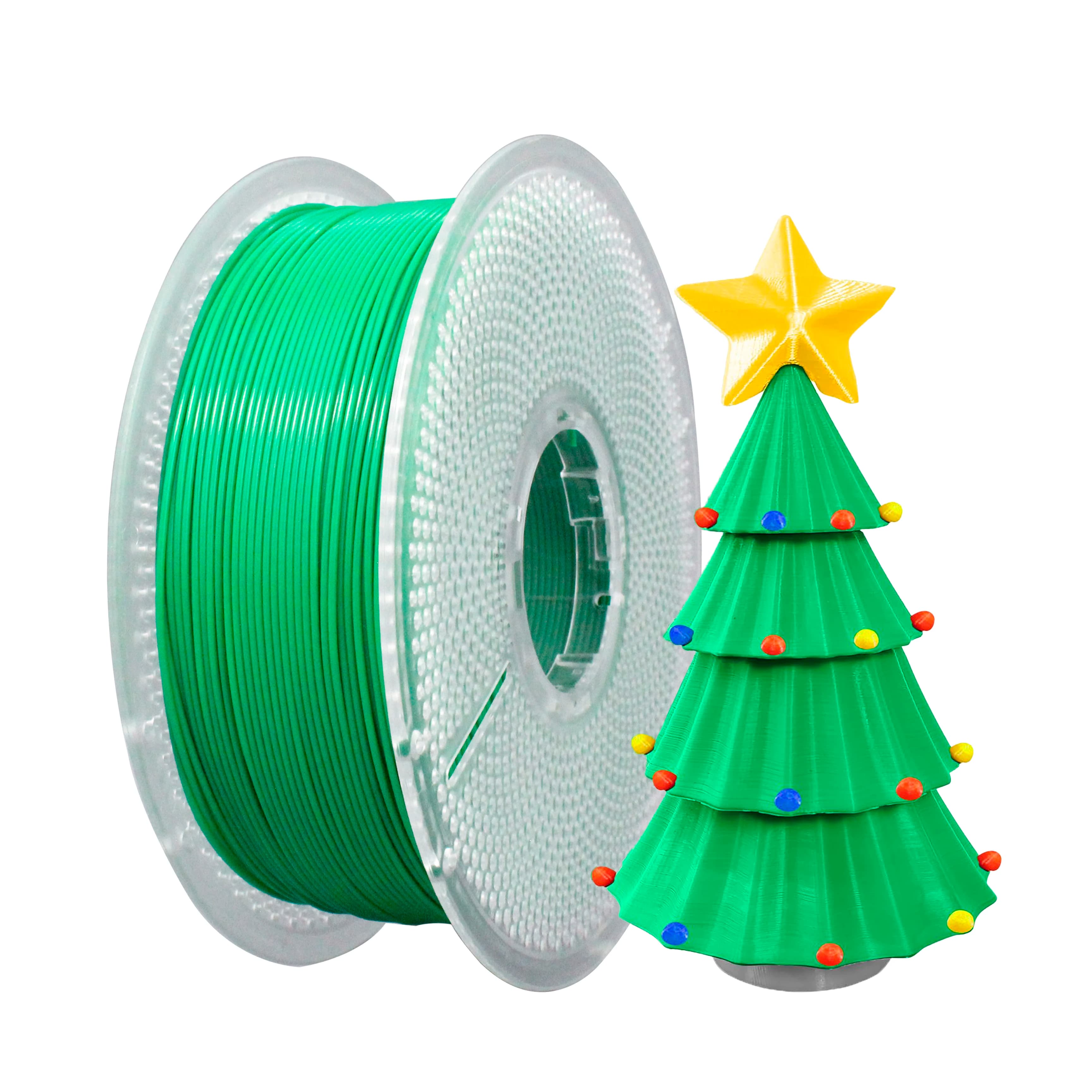 High Speed 3D PLA+ Printer Filament, Filament PLA+ Christmas Green 1.75 mm, dimensional accuracy ±0.02 mm, 1 kg coil (2.2 pounds)