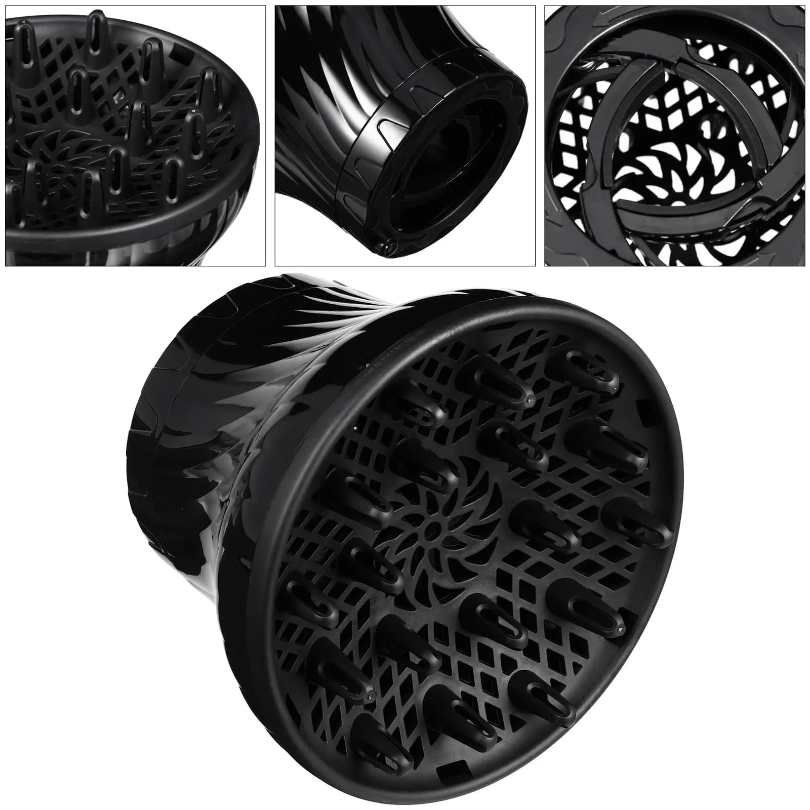 Hair Blow Diffuser Accessory for Dryer Even Wind Dispersion Curved Drying Effect Premium Plastic Material Salon Home Use