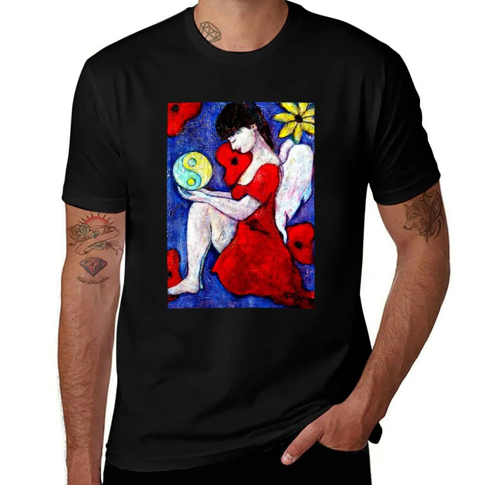 Angel MeMoment Immagine della parte del mazzo di carte Angel Deck Karma, Oracle – carte degli angeli e T-shirt Semplice, alla moda, casual