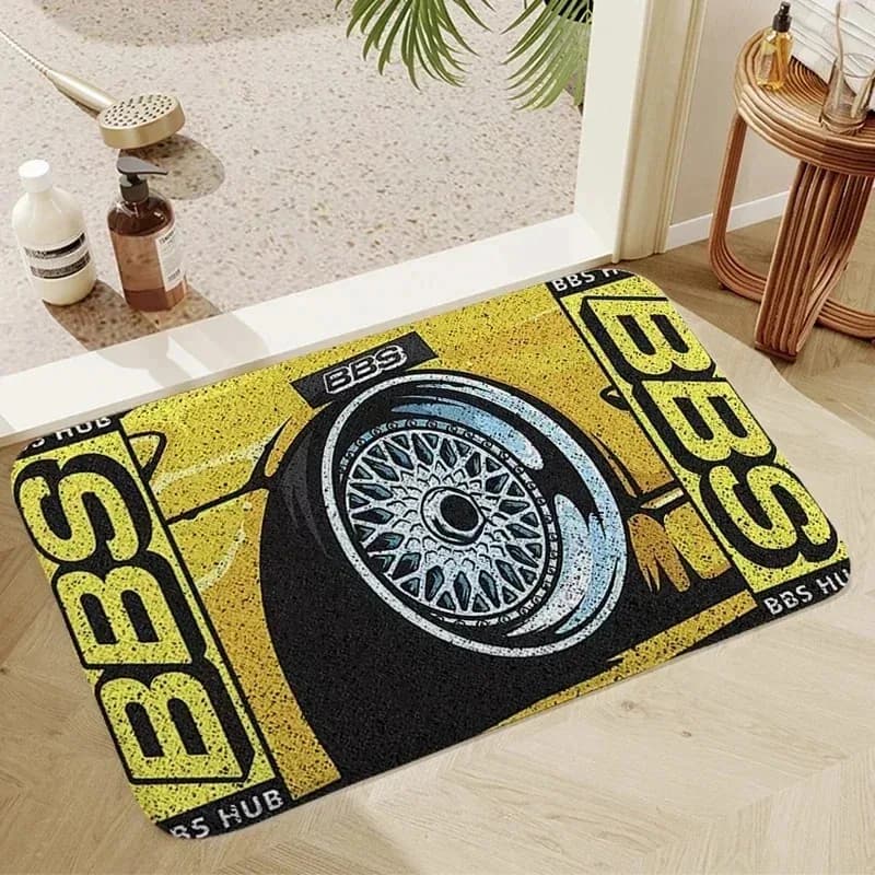 VIKAMA Non-slip racing style Carpets waterproof Car Mats Universal Car Accessories Decorative welcome doormats