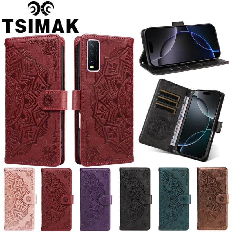 Wallet Case For Vivo Y11 2019 Y15 Y16 Y17 Y20 Y20S Y20A Y11S Y12S Y12A Y200 Y200E Y200i SG Cover Flip Leather Book Coque