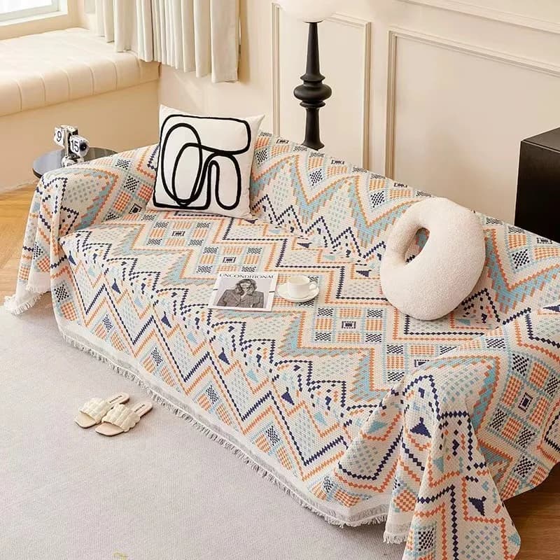 Coperta da tiro per divano Asciugamano da campeggio Picnic Coperta grande Asciugamano da spiaggia per il tempo libero Coperta con nappe da viaggio con motivo stampato S161