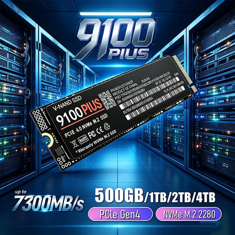 7300MBs NEW 9100 PLUS M.2 NVMe SSD PCIe Gen4.0X4 500GB To 4TB TLC 3D NAND Internal Drive For Gaming PS5 Laptop Desktop Low Power