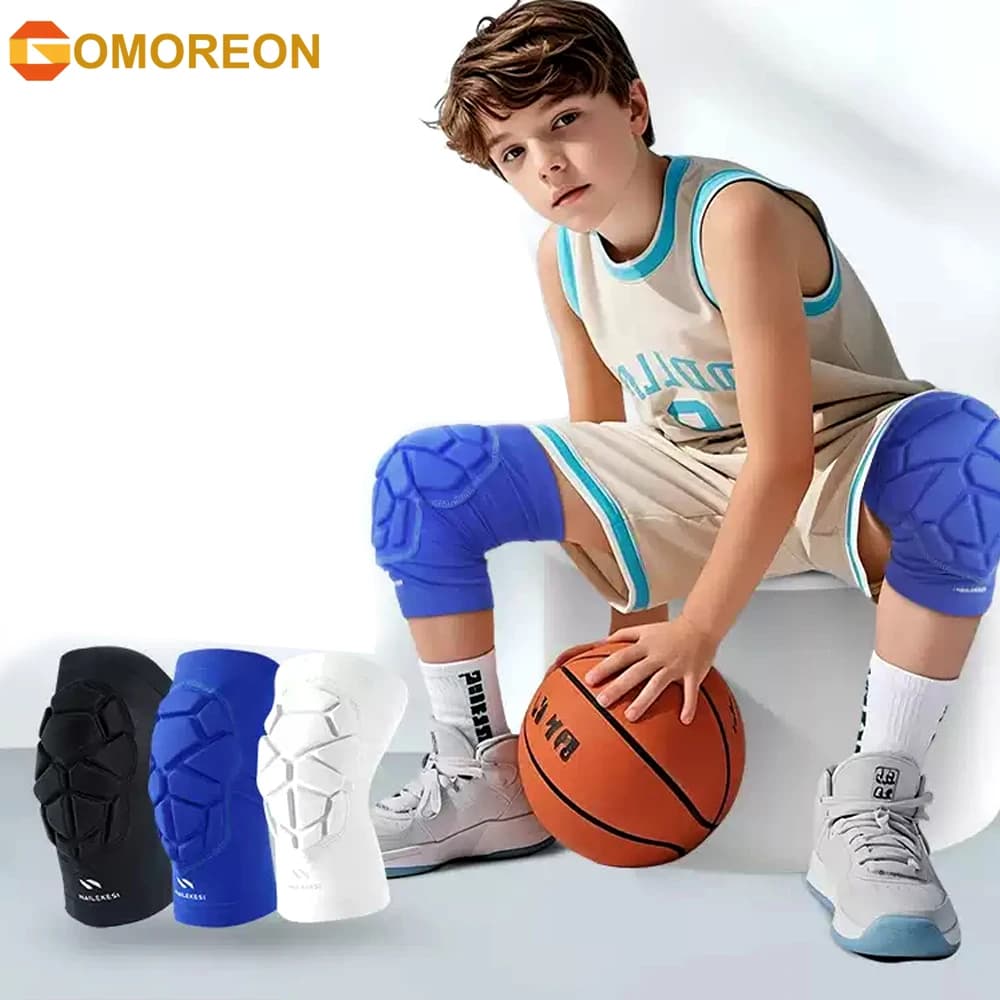 Ginocchiere per bambini, ginocchiere a compressione traspiranti e leggere, ginocchiere equipaggiamento sportivo per baseball, calcio, pallavolo, ciclismo