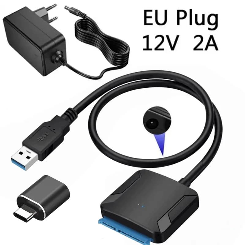 Adattatore da SATA a USB 3.0, Cavo Convertitore per Disco Rigido Esterno da 2.5 e 3.5 Pollici HDD SSD, Supporto UASP