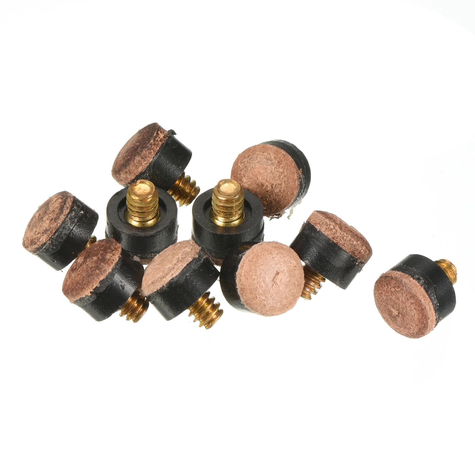 Punte per stecche da biliardo a vite, confezione da 10 punte per stecche da biliardo, forniture per biliardo, punte per stecche da biliardo, accessori di ricambio, marrone