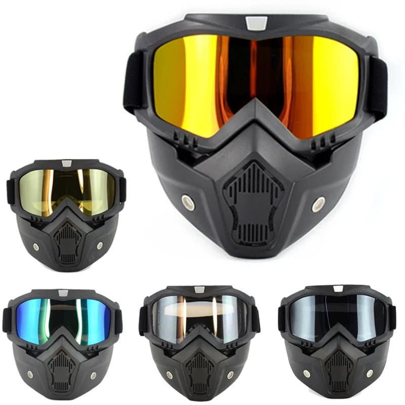 Occhiali da moto Occhiali da casco fuoristrada Occhiali antivento Occhiali Maschera Occhiali da sci Specchio sicuro helmetty Maschere protettive da sci