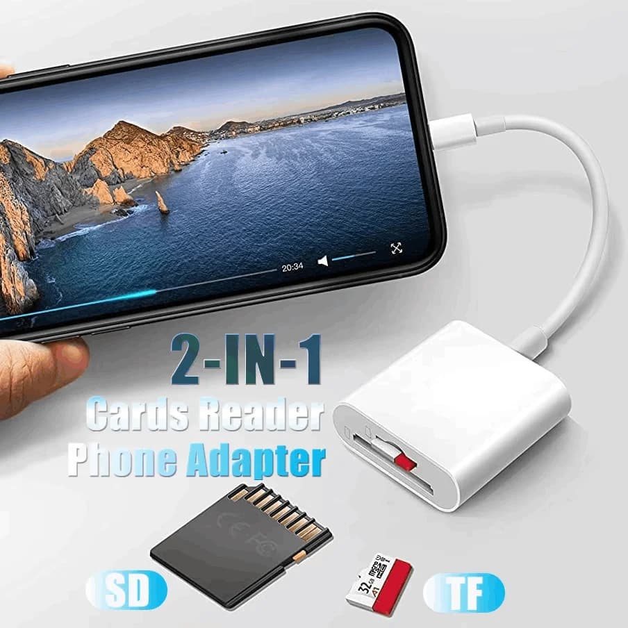 Lettore di schede Lightning & Type-C a SD/TF: un versatile adattatore flash per schede di memoria per iPhone, iPad, Huawei e unità flash
