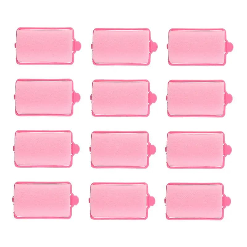 A01F-12Pz Bigodini in Sponge Dark Pink Soft for Hairstyles, Hairdresser Tool