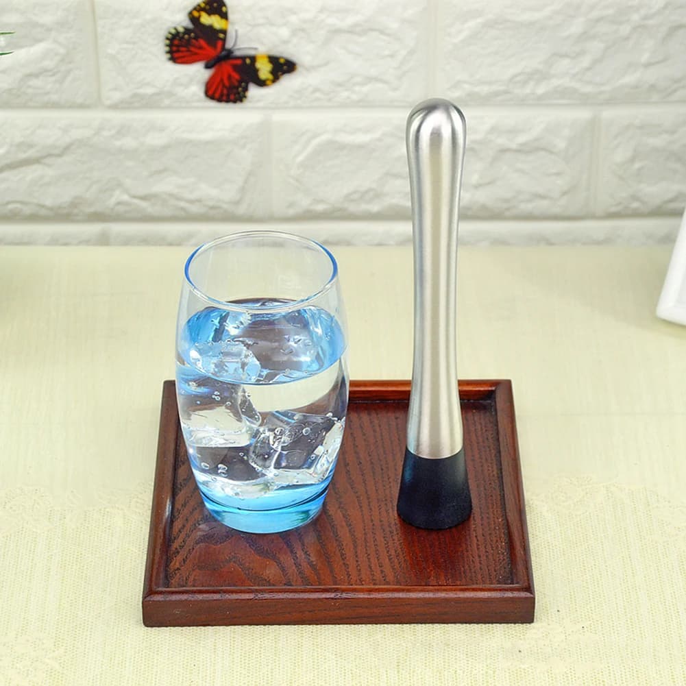 Stainless Steel Wine Mixing Stick Muddler Comfortable Grip Handle Shaker Ice Crusher Kitchen Barware Accessories