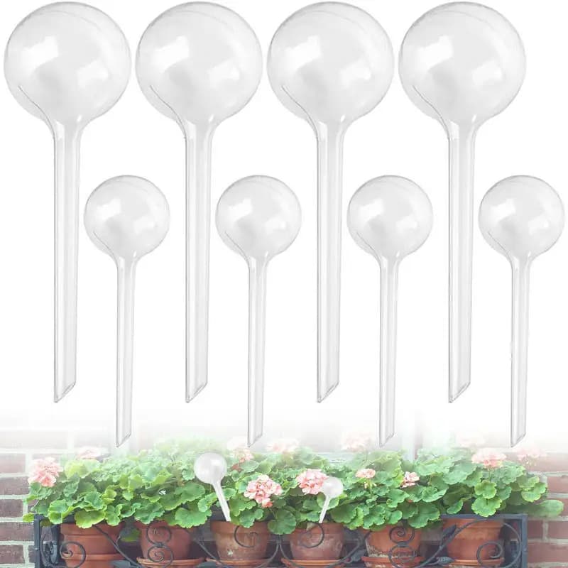 4pcs Automatic Plant Watering Globes, Clear Self Watering Spikes Bulbs, Lazy Drip Irrigation Device for Indoor Outdoor Potted