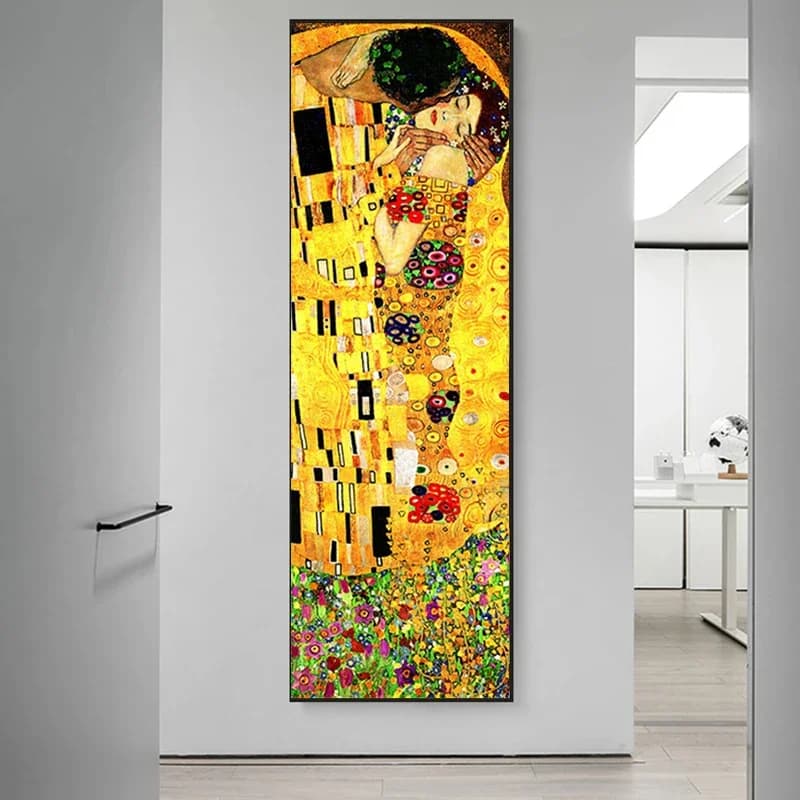 Large DIY Diamond Painting Gustav Klimt Abstract Gold Kissing Cross Stitch Kit Full Diamond Mosaic Art 5D Rhinestone Embroidery
