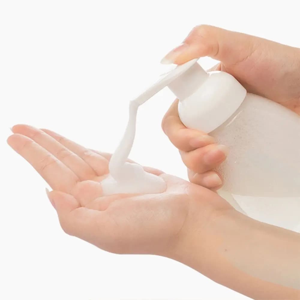 Flacone Contenitore Vuoto Trasparente in PET per Cosmetici, Dispenser a Pressione per Sapone e Schiuma, Bottiglia con Pompa