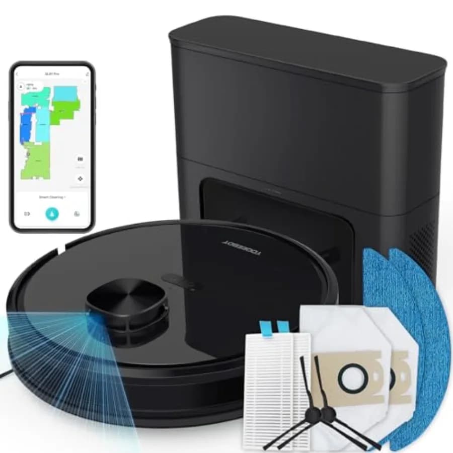 Robot Vacuum Cleaner with Mop Self Emptying;70 Days Hands-Free 2.5L Self Emptying Station, Lidar Navigation WiFi/App/Alexa, Car
