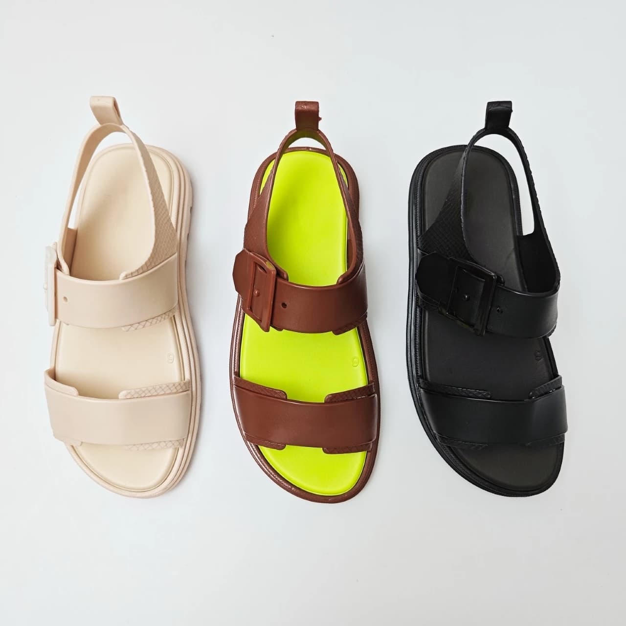 Sandali aperti con fibbia a doppio cinturino da donna estivi Sandali con punta aperta per ragazze adulte Scarpe in gelatina con suola morbida Scarpe da spiaggia con motivo a squame di pesce unisex