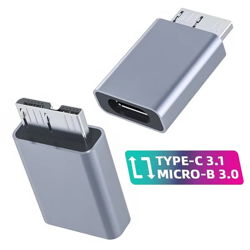 Micro B Adapter USB C Male to USB C Female Converter USB C to Micro B Connector For External Hard Drive Disk HDD Cable Accessory