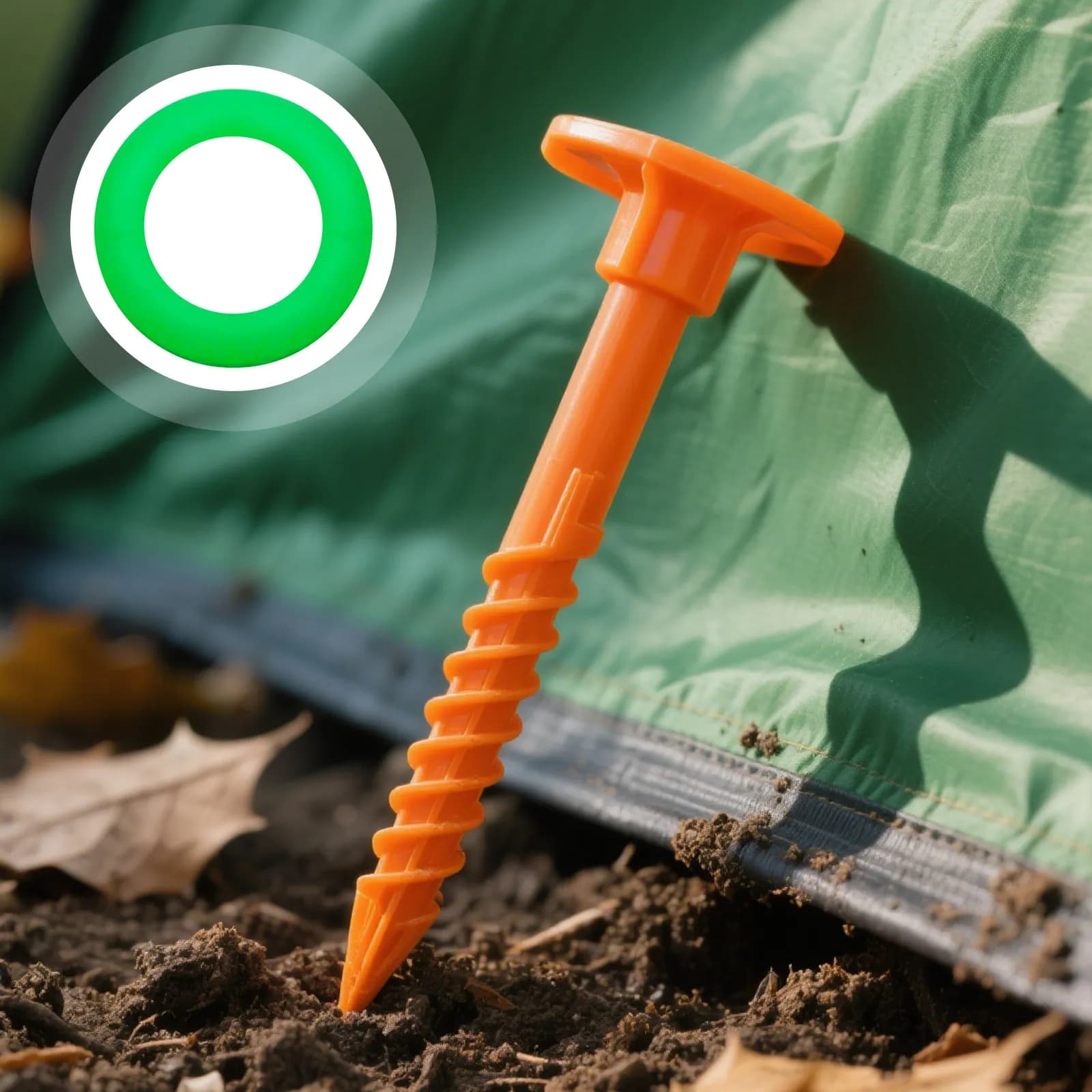 50pcs Peg Ring Outdoor Camping Accessories Fluorescent Tent Stake Glow Rings Camping Tent Floor Nail Rings Durable Safe