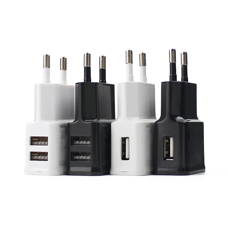 Adattatore di alimentazione universale 5V 2A Caricatore per telefono USB doppio USB Caricatore di alimentazione Adattatore di alimentazione AC DC 5V per iPhone Android