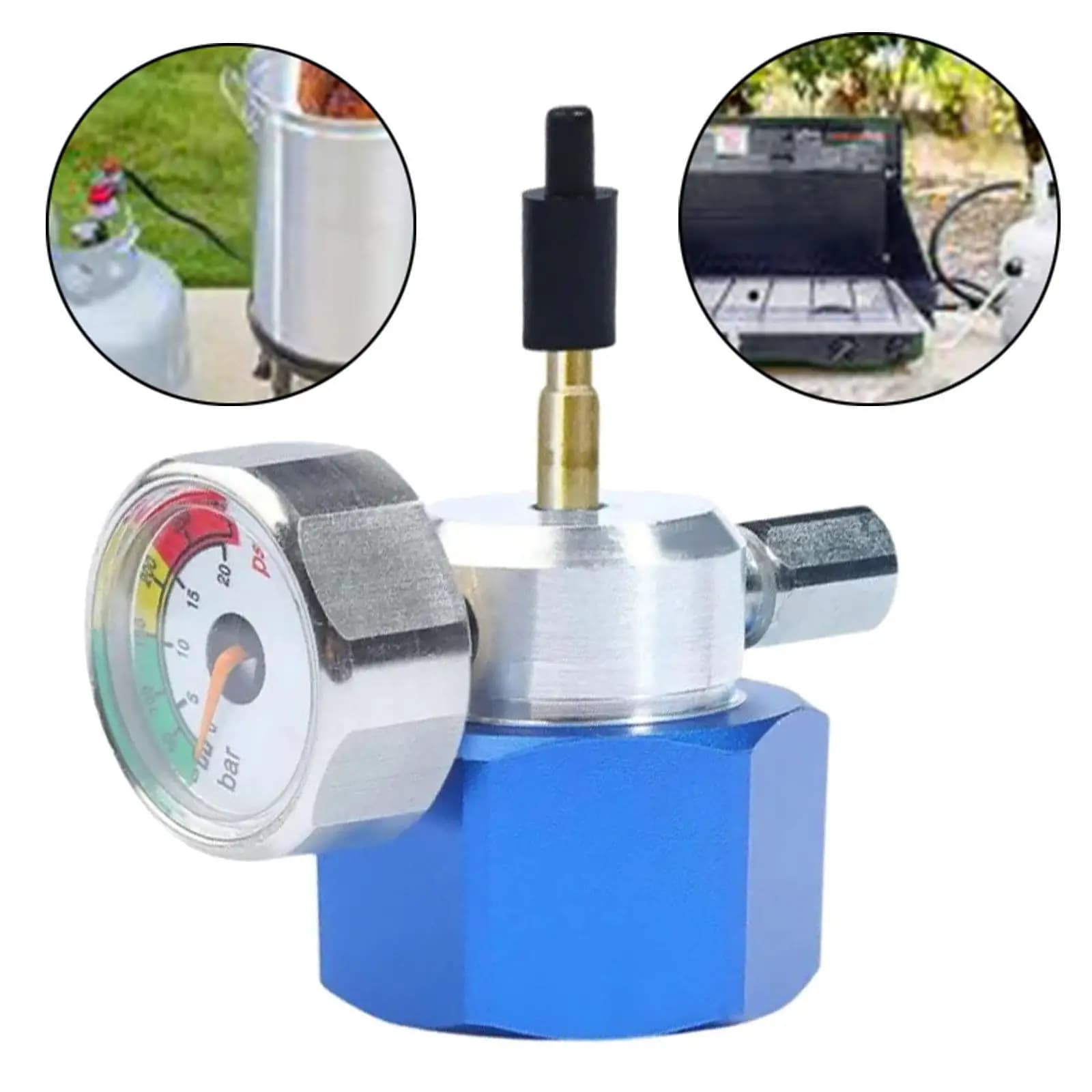 Adattatore per riempimento propano softair Accoppiatore serbatoio lattine con manometri per escursionismo Serbatoio da campeggio propano a gas verde all'aperto