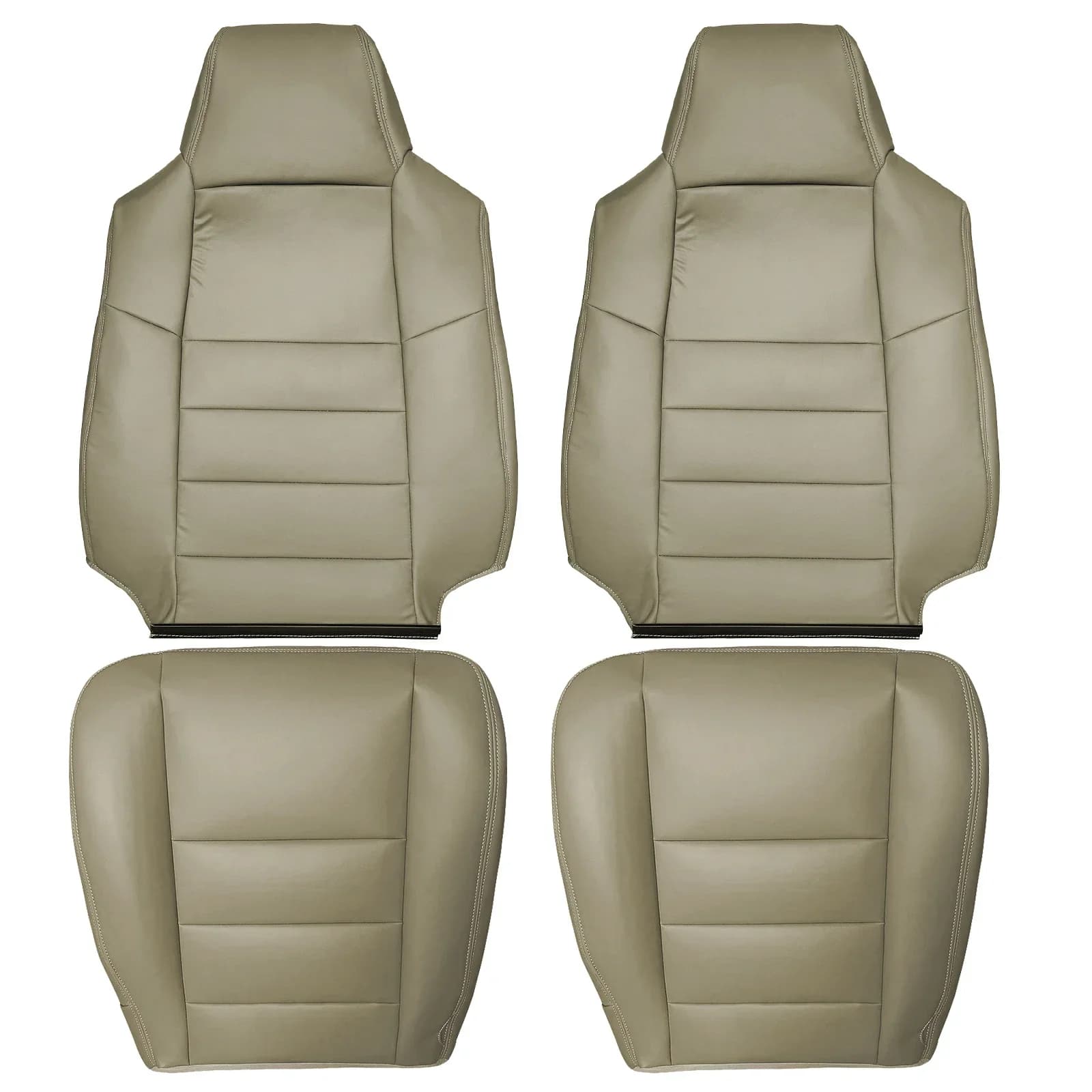 Coprisedili per auto in pelle Coprisedili anteriori di ricambio marroni Accessori per auto compatibili per Ford F250 F350 2002-2007