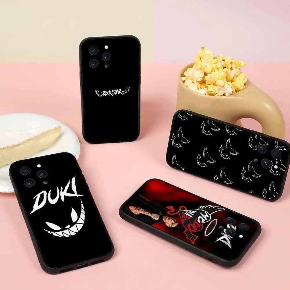 Custodia per telefono Fashion Rapper DUKI per iPhone 17 Pro 15 13 14 16 11 12 Pro Max 7 8 Plus XR XS X SE, Cover in silicone opaca morbida