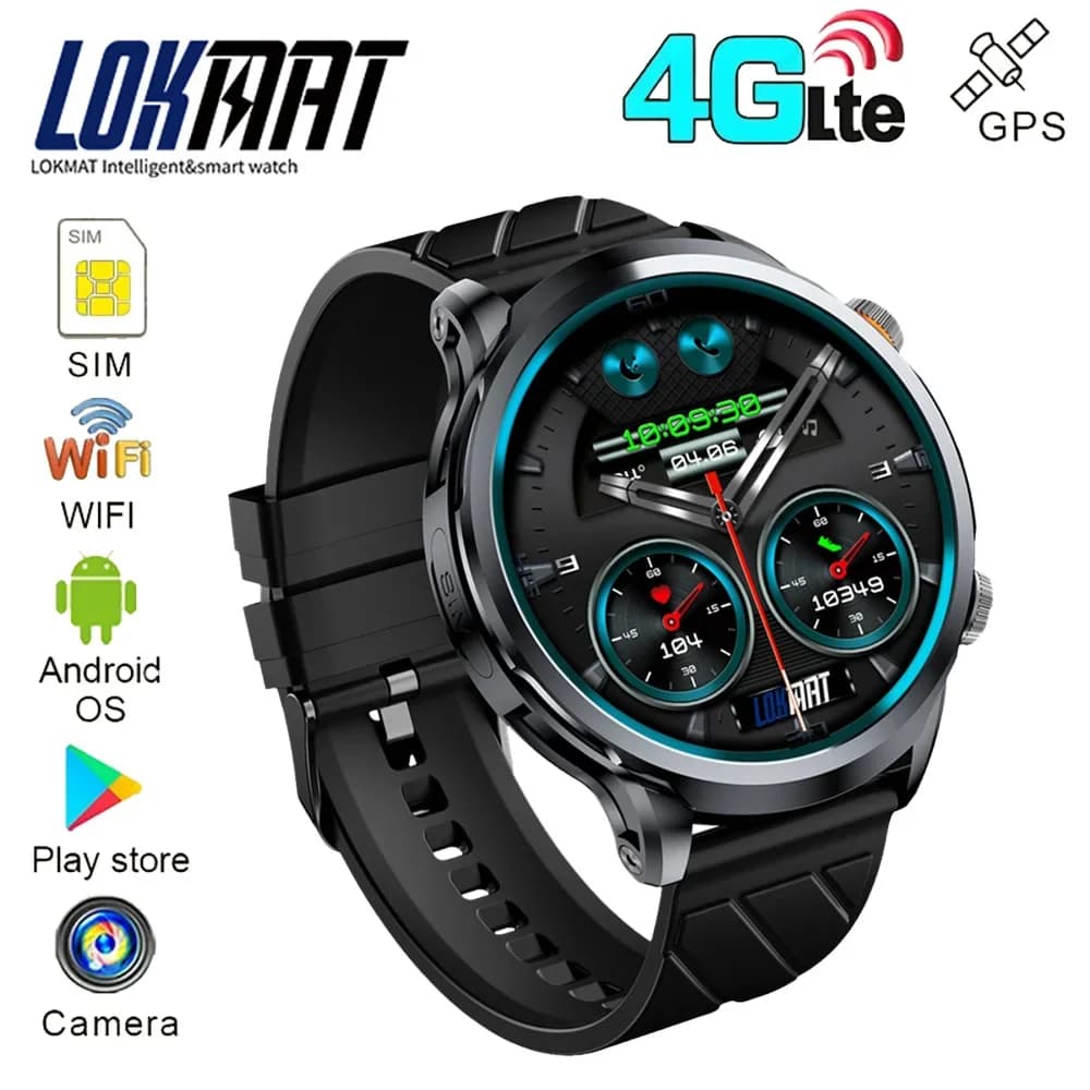 LOKMAT APPLLP 8 Pro Fashion 4G NFC Smart Watch, scheda SIM GPS WIFI schermo HD rotondo Google Play SmartWatch sportivo per uomo donna
