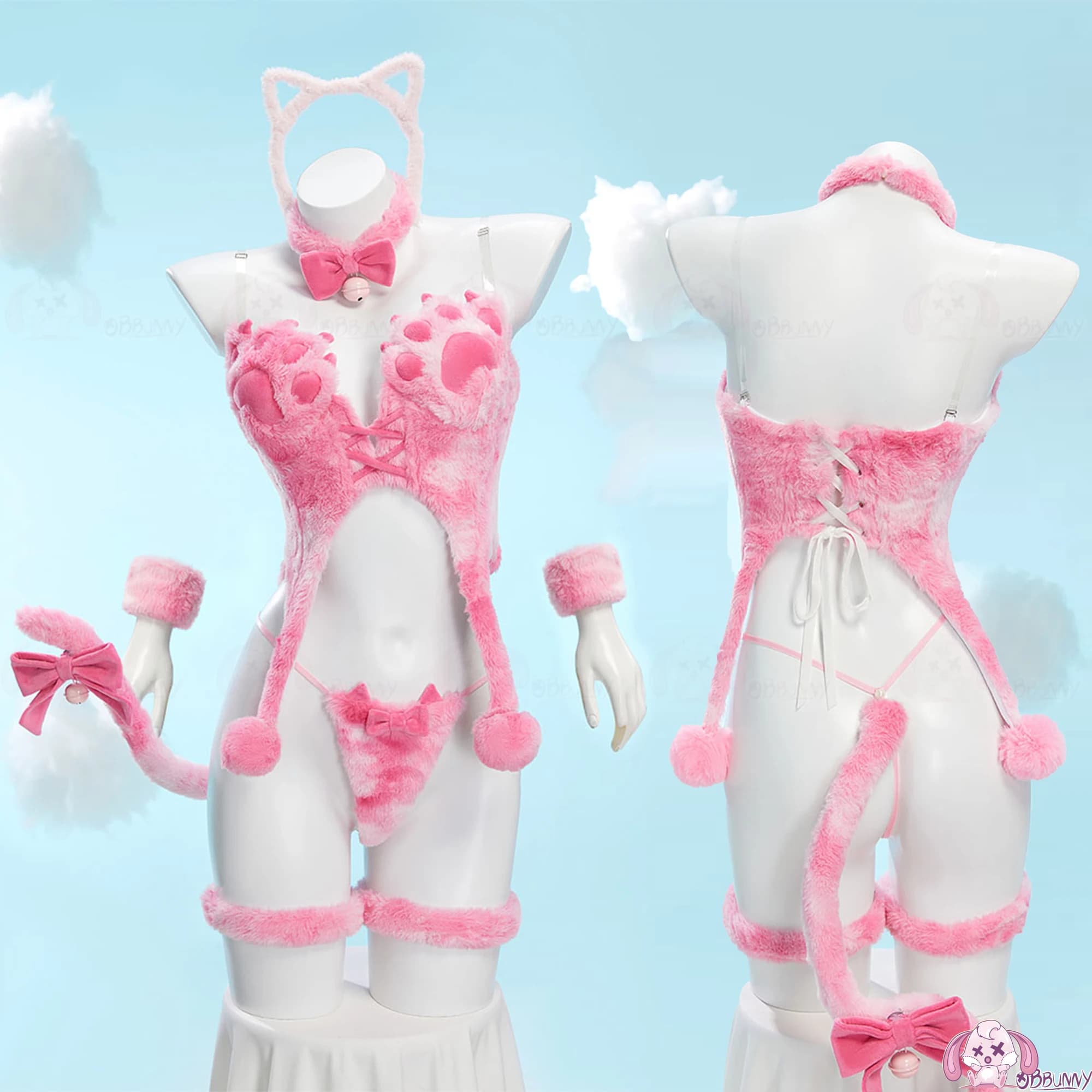 Costume da Coniglietta Sexy per Adulti, Pigiama in Peluche Kawaii, Set di Lingerie Sexy per Donne, Abbigliamento per Feste di Halloween e Carnevale