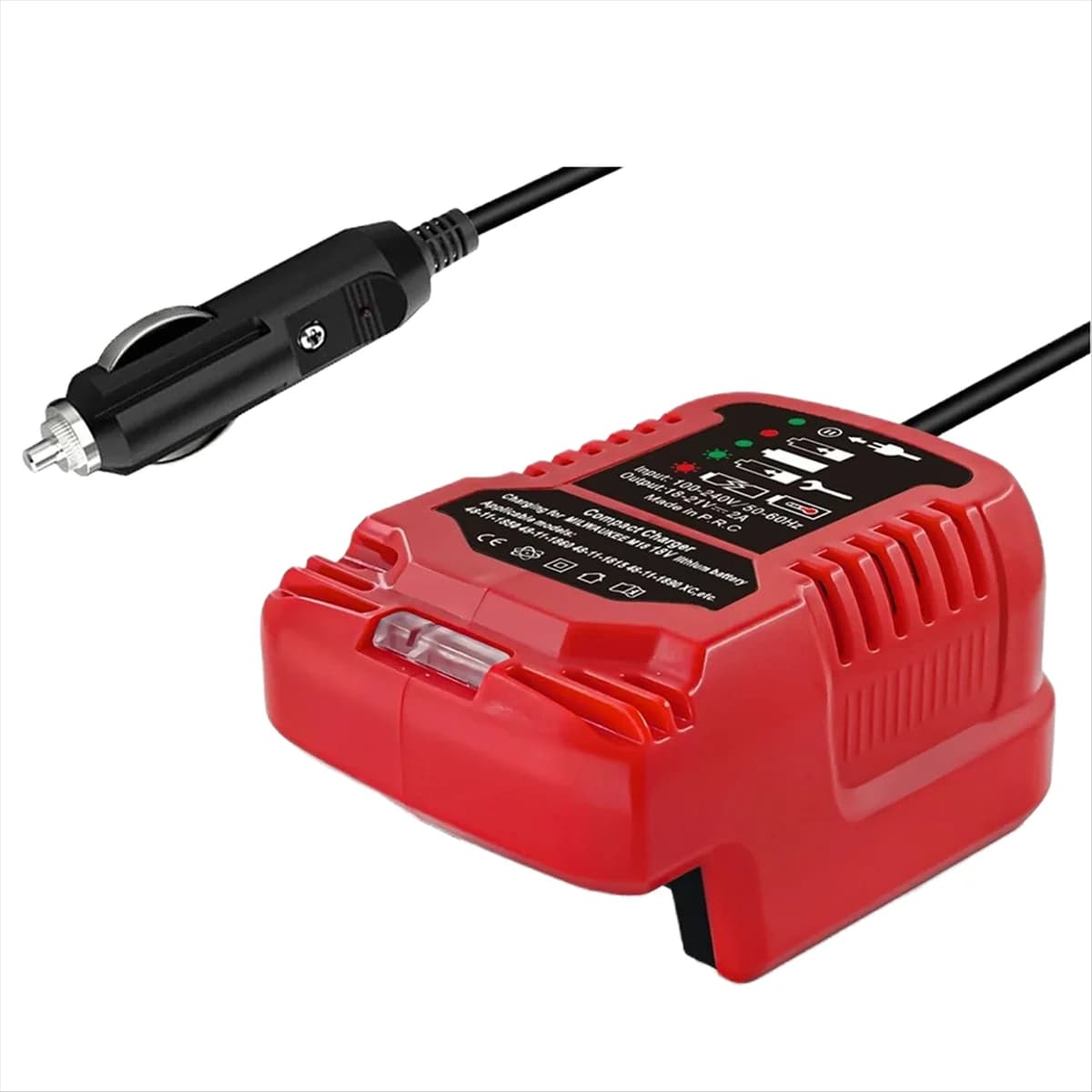 Caricabatteria da auto per sostituzione caricabatteria Milwaukee 18V M18, mini caricabatterie rapido portatile, presa accendisigari XT