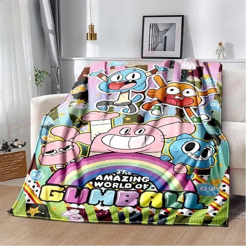 Stampa 3D The Amazing World Coperta per divano letto Coperta da viaggio Gumball Coperta super morbida per cartoni animati Divano Divano letto Regalo di compleanno