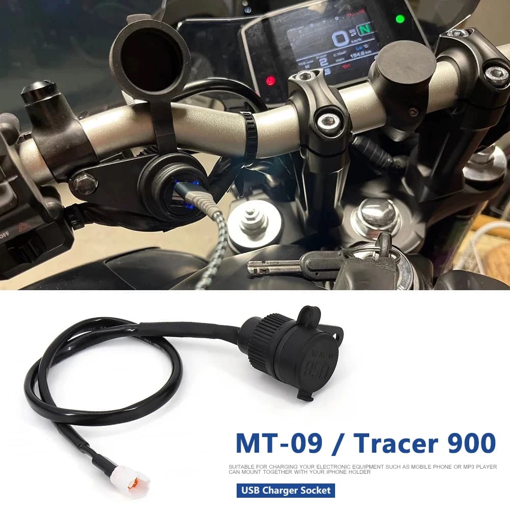 MT-09 SP Motorcycle Accessories Dual USB Charger Adapter socket for YAMAHA MT09 2017 - 2023 XSR900 Tracer 900 MT-07 XSR700