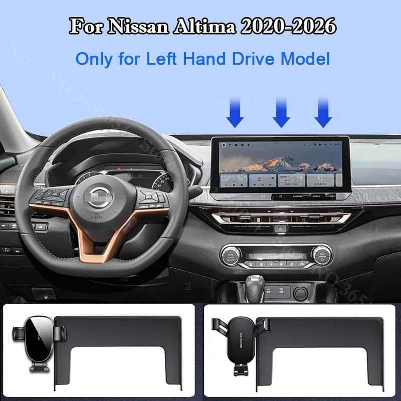 For Nissan Altima 2020-2026 Car Navigation Screen Mobile Phone Holder Gravity Style Anti‑Shake Phone Stand Auto Mount Support