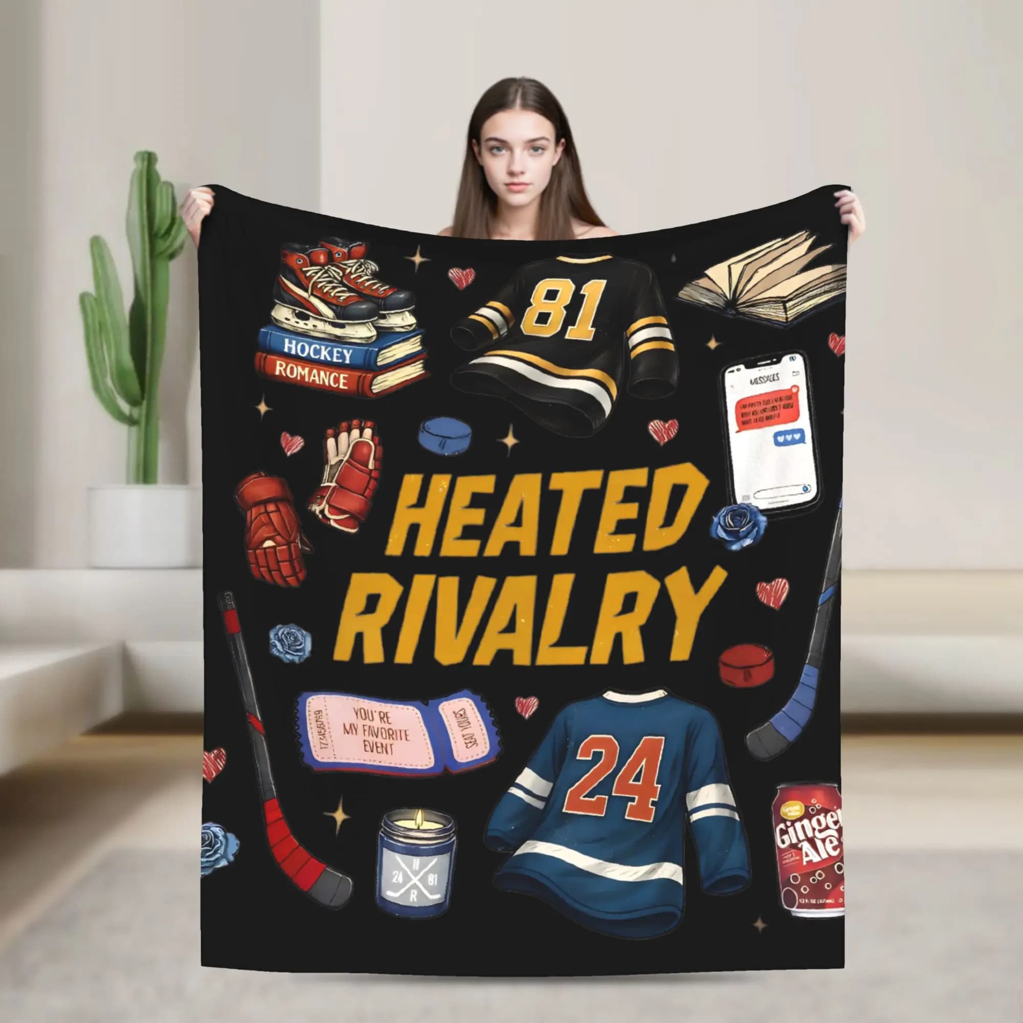 Coperte in flanella Heated Rivalry, coperte vintage carine Hollanov per la casa, copriletto 125*100 cm