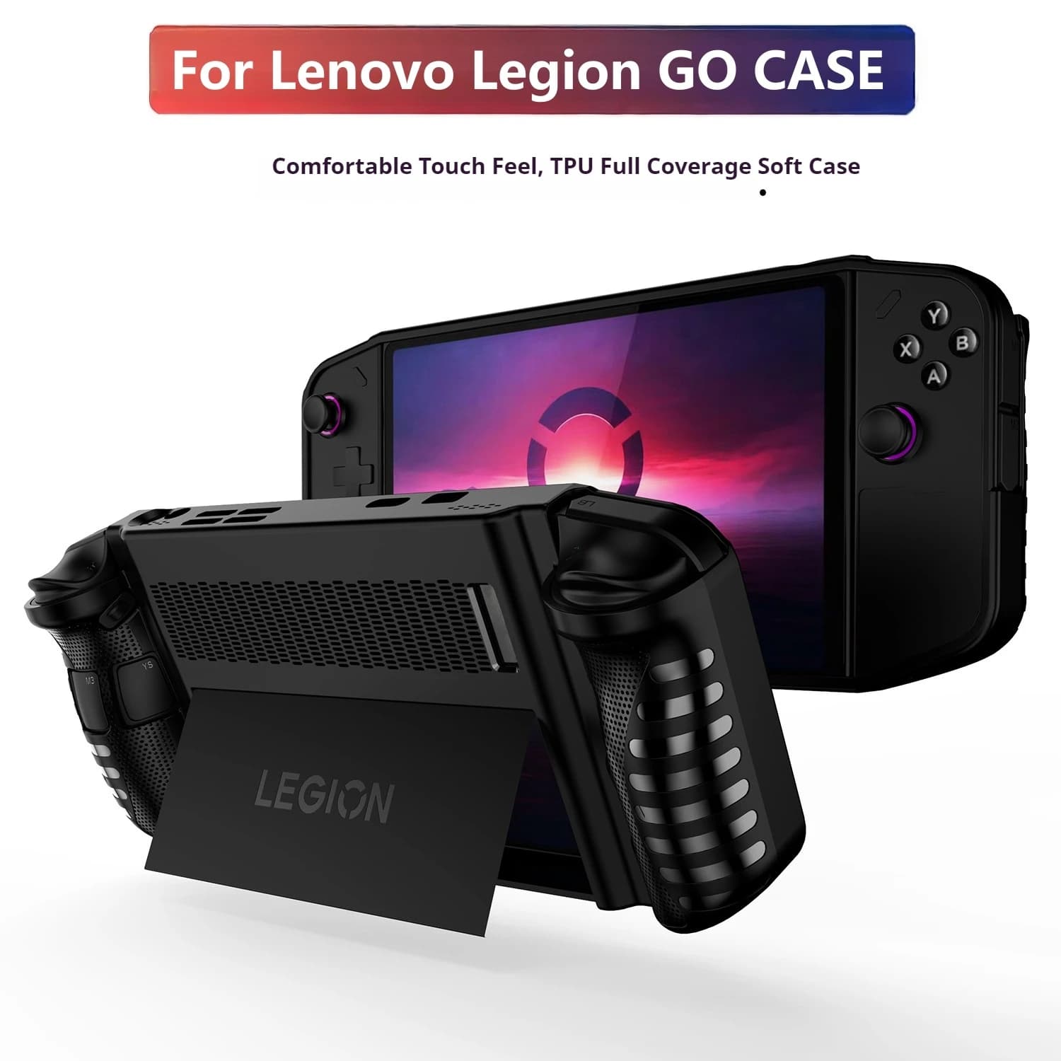 Custodia morbida in TPU per Lenovo Legion Go Custodia ultra sottile con manico per console di gioco Custodia protettiva con supporto per accessori Legion Go