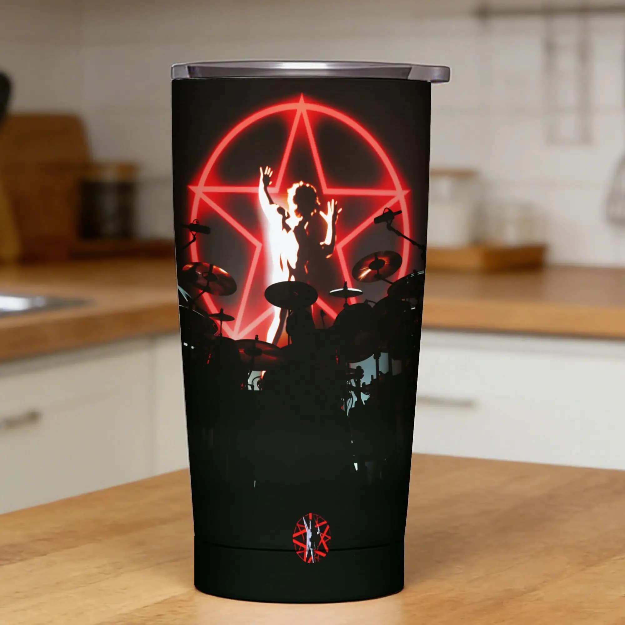 Tumbler Rush Band, Tazza Termica in Acciaio Inox Antigoccia per Bevande Fredde, Tazze Grafiche per Auto
