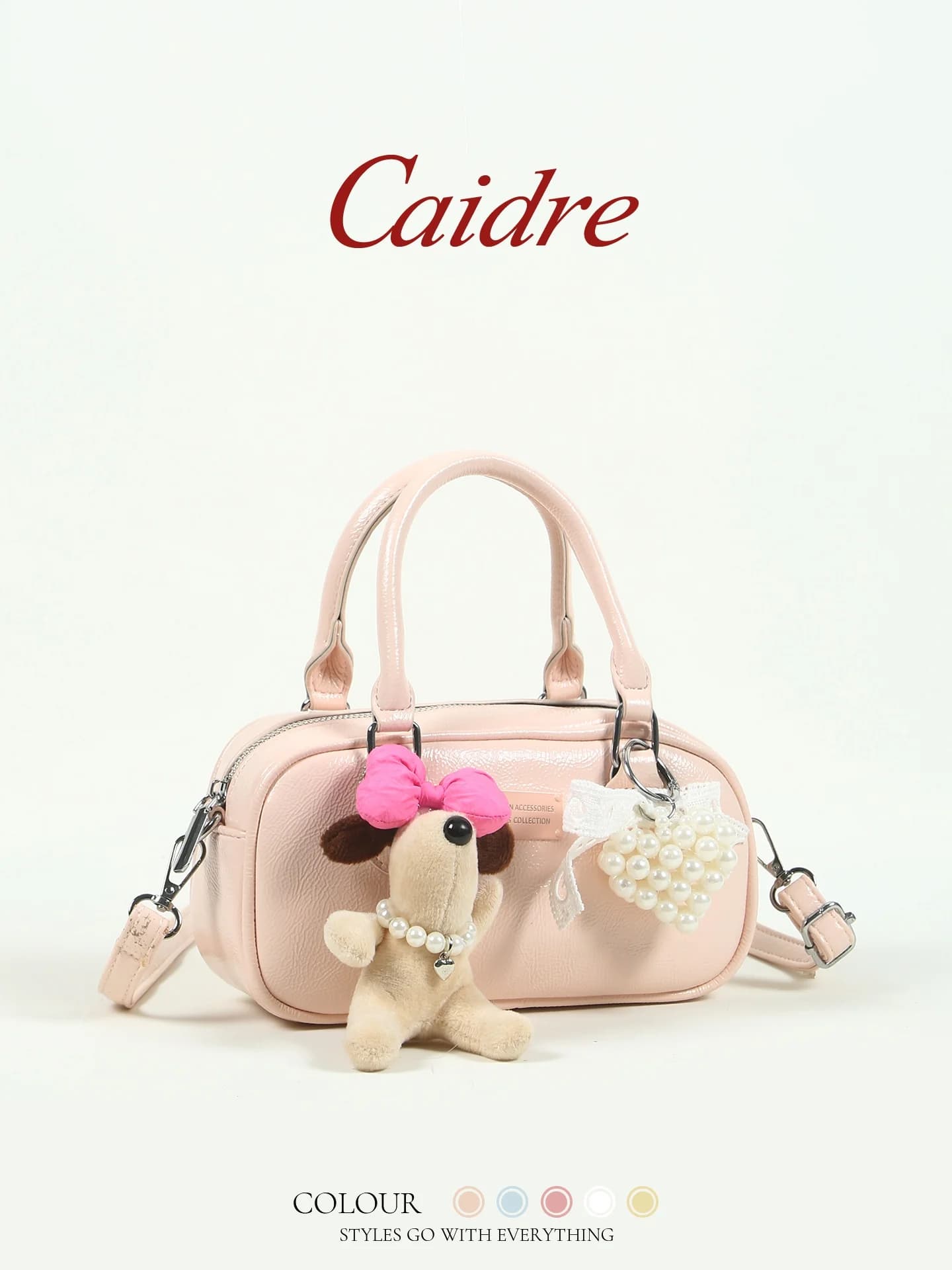 Borsa da bowling Caidre, regalo di compleanno, borsa a tracolla da donna, piccola borsa a spalla in stile coreano, in pelle PU, per tutti i giorni