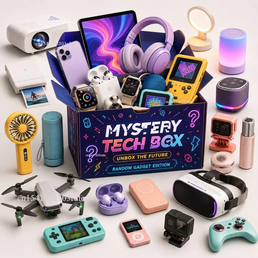 Nuova Scatola Misteriosa di Elettronica Casuale, Blind Box Tecnologico con Sorpresa, Possibili Contenuti: Cuffie, Smartwatch, Mouse, Gadget e Laptop