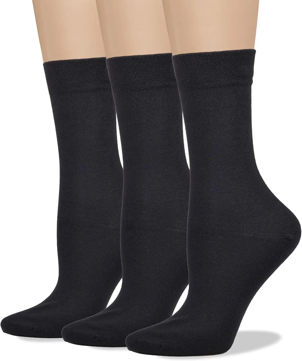 Calzini da Donna in Morbido Cotone Pettinato, Punta Senza Cuciture, Disponibili in Nero, Bianco, Grigio, Blu Navy, Marrone, Beige