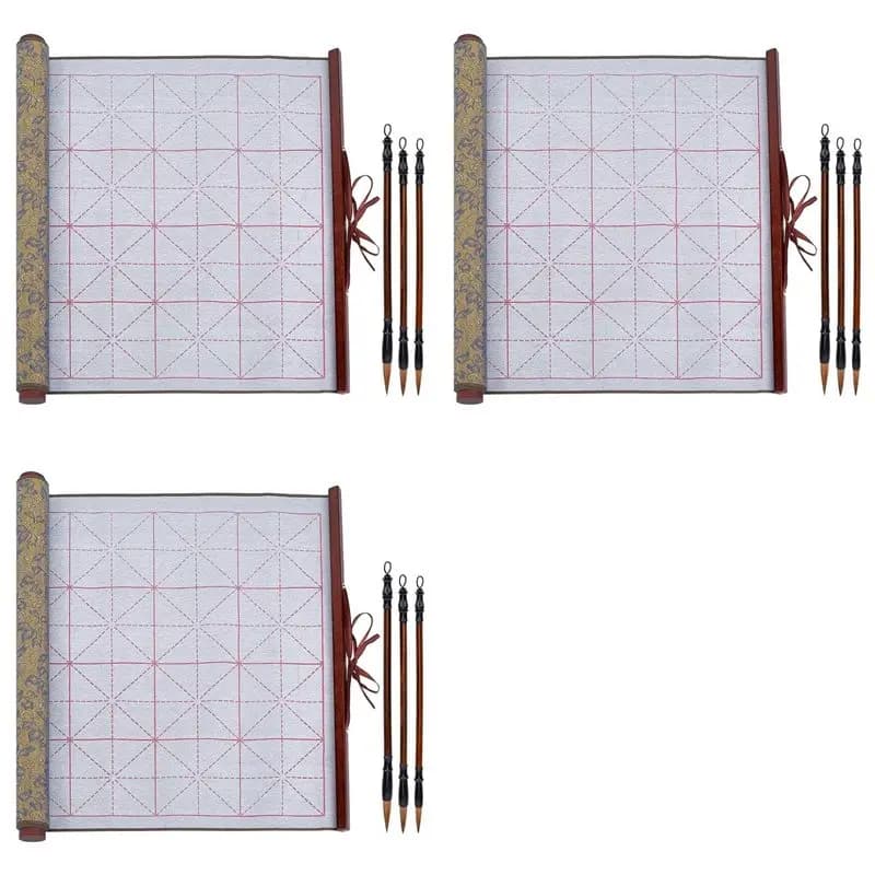 QWE-3X Water Writing Magic Cloth Inkless Chinese Calligraphy Set Of 9 Traditional Calligraphy Writing Brush Pens Set 2