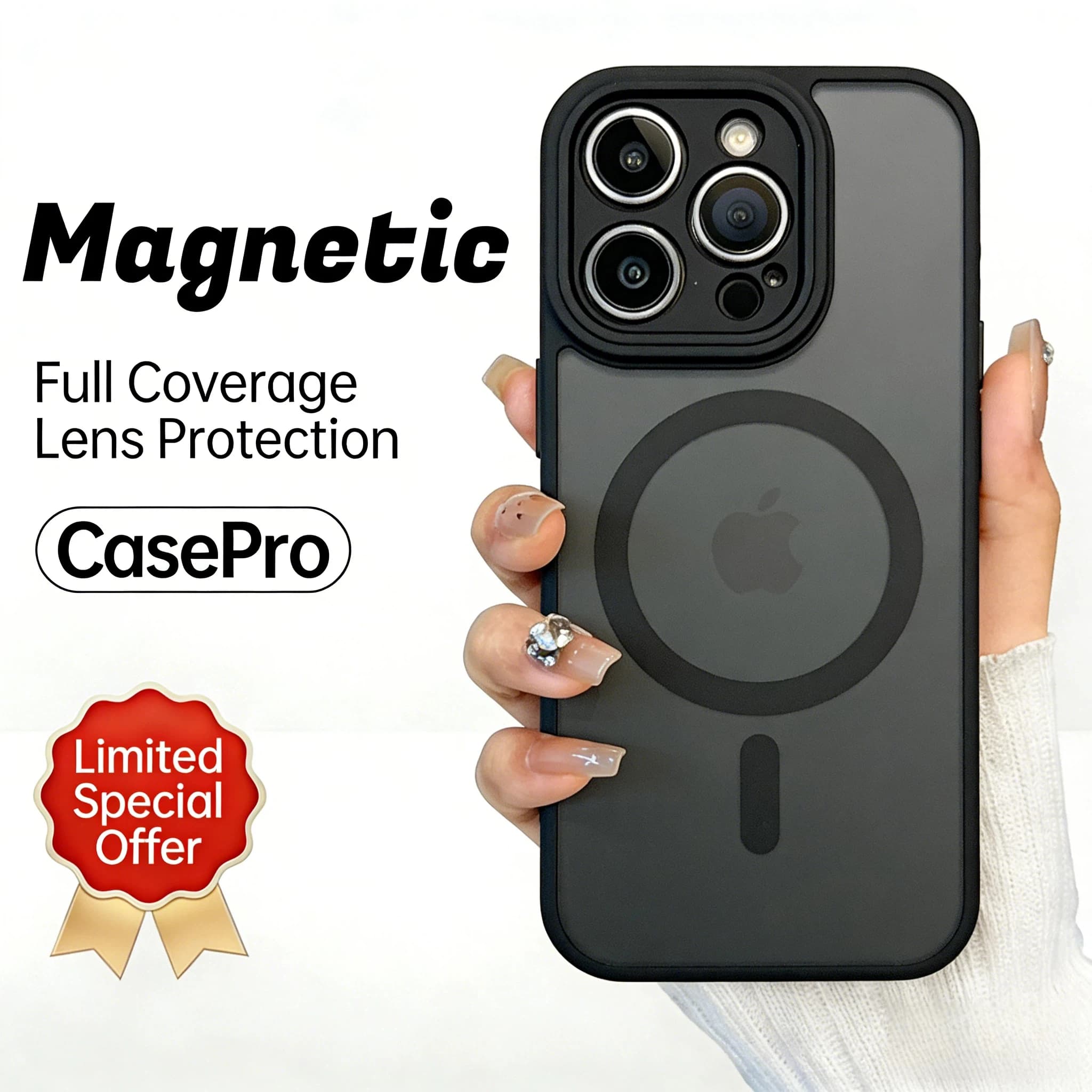 Opaca Luxury Case for Refilling Wireless MagSafe for iPhone 17 Air 16 12 13 14 15 Pro Max Plus, Anti-urtus Magnetic Cover