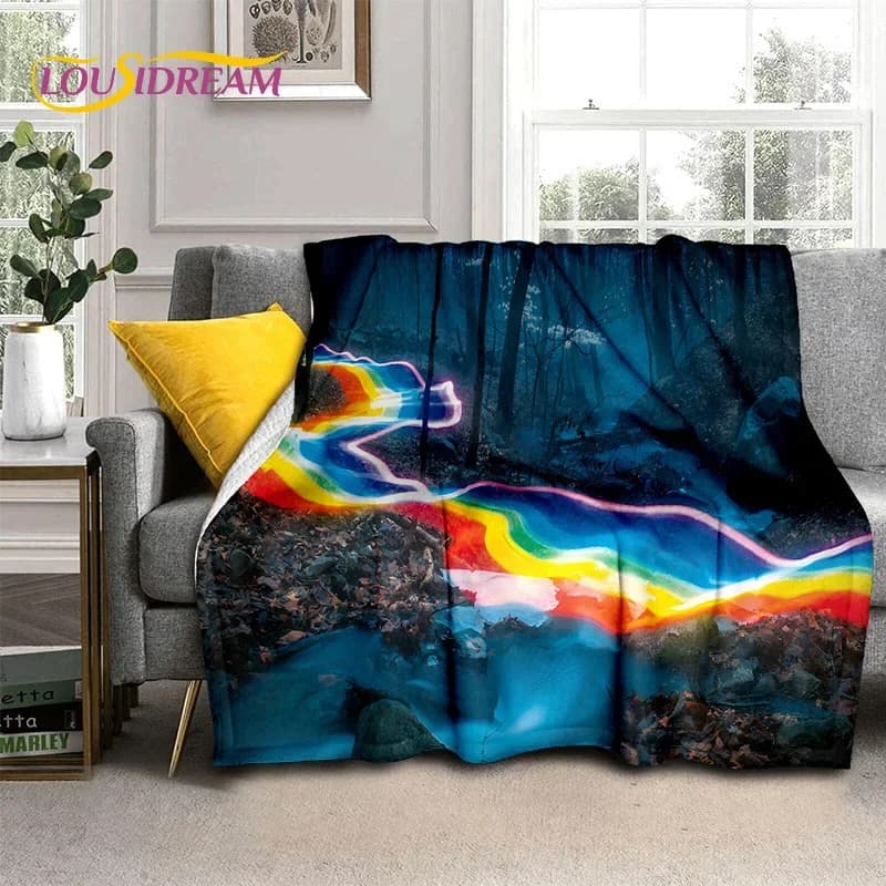 Coperta color arcobaleno con illusione 3D, coperta morbida per la casa, camera da letto, divano letto, picnic, viaggio, ufficio, coperta per bambini