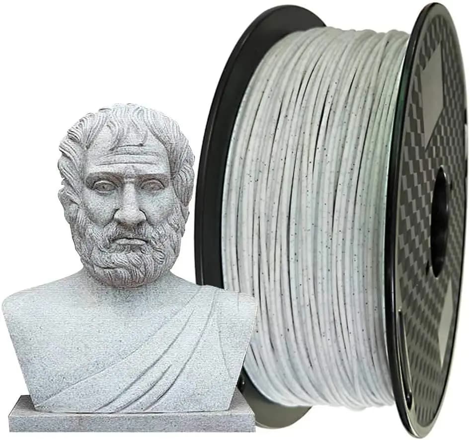 Filamento PLA Effetto Marmo CC3D 1.75mm per Stampa 3D, 1KG 2.2LBS, Filamento PLA Scintillante Effetto Pietra per Stampanti FDM, Alta Precisione