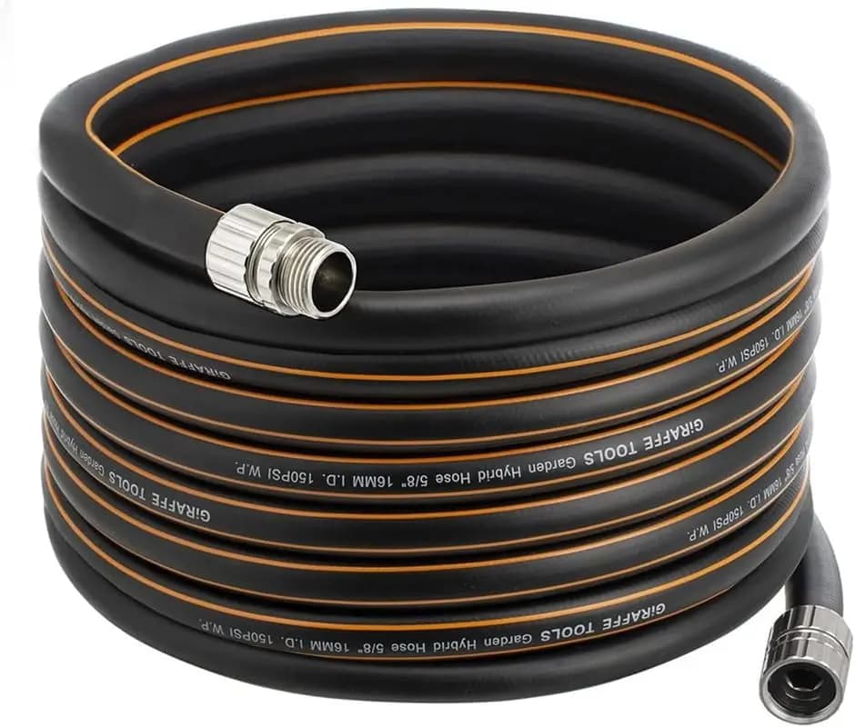 Garden Hose 5/8" 50ft Heavy Duty No Kink Flexible Rubber Leakproof Water Hose 600 Burst PSI
