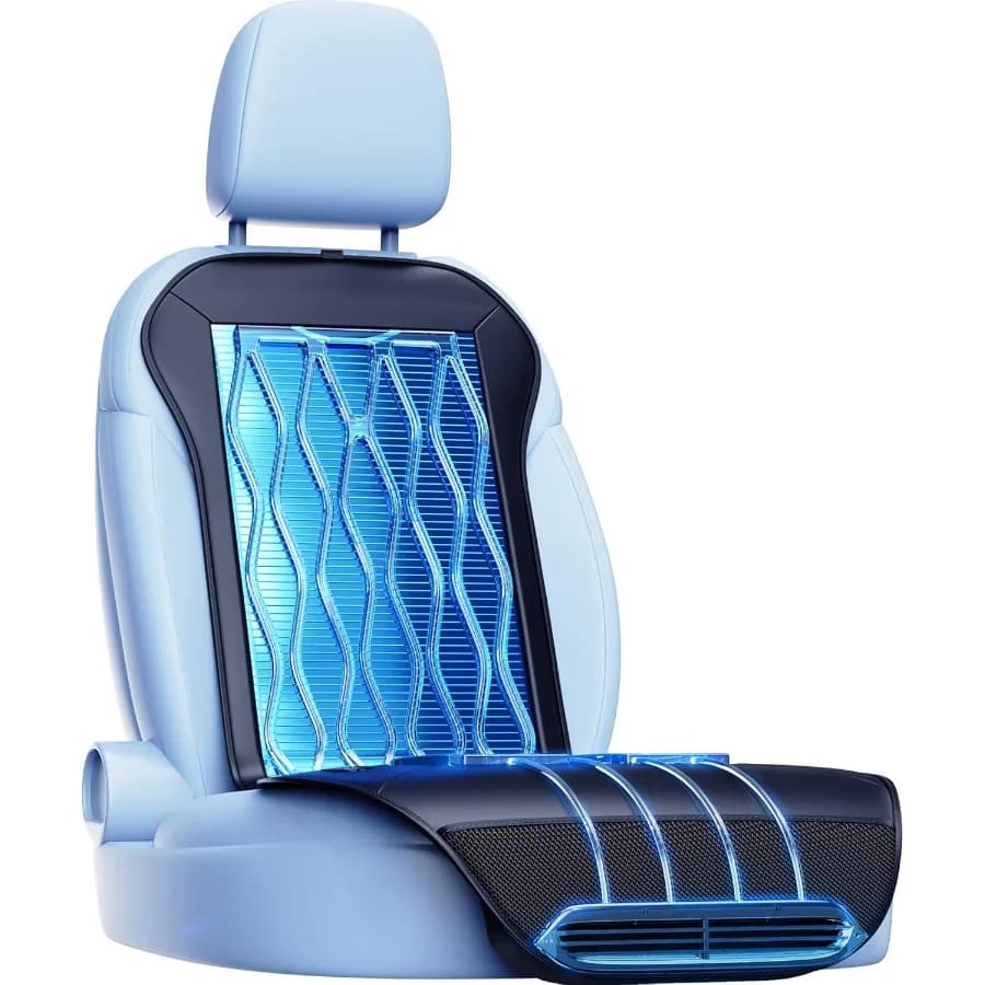 2025 Updated ICY Semiconductor Seat Ventilated Cooling Covers for Auto Seat Front 12V-24V Cooling Car Seat with 3 Temp