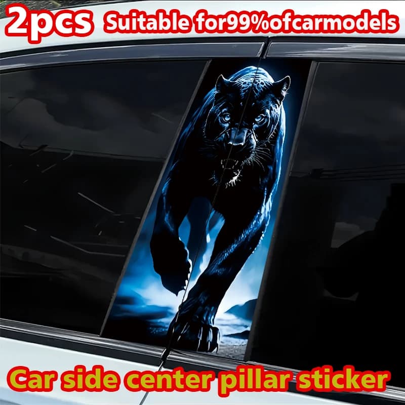 2 stickers for car mount B, custom anti-scratch adhesive Black Panther