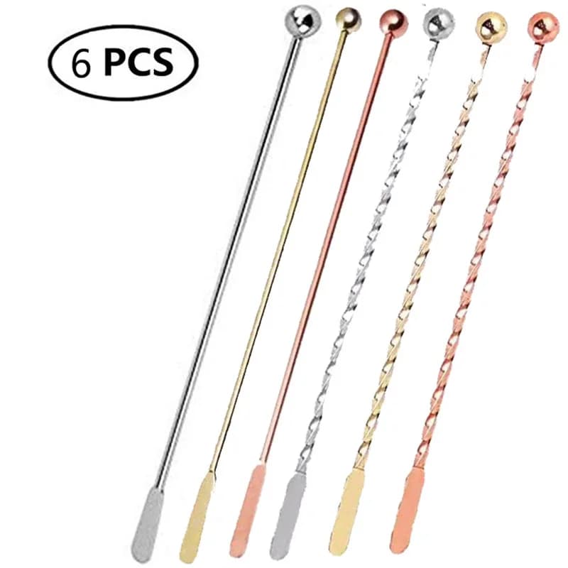 Acciaio inossidabile Cocktail Drink Mixer Bar Agitazione Bastoncini di miscelazione Puddler Muddler Mestolo Agitatore Swizzle Sticks Accessori bar