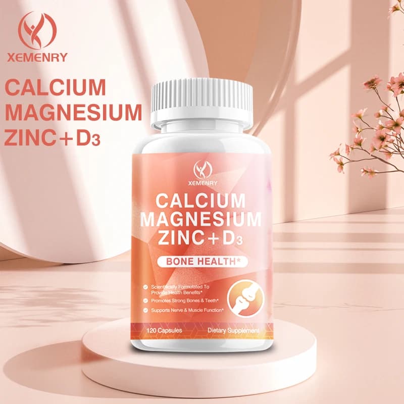 XEMENRY Calcium supplement + Magnesium + Zinc + Vitamin D3 - Strengthens Bones Health and Improves Muscle Strength
