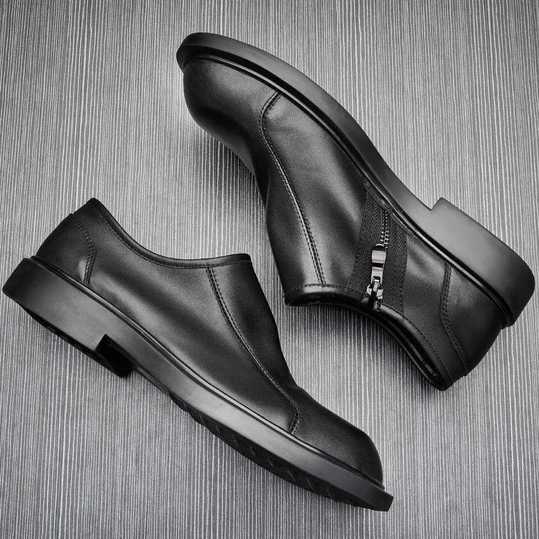 New Men's Business Formal Casual Leather Shoes, Genuine Full Grain Cowhide Soft Sole Trendy All-Match British Style Office Dress