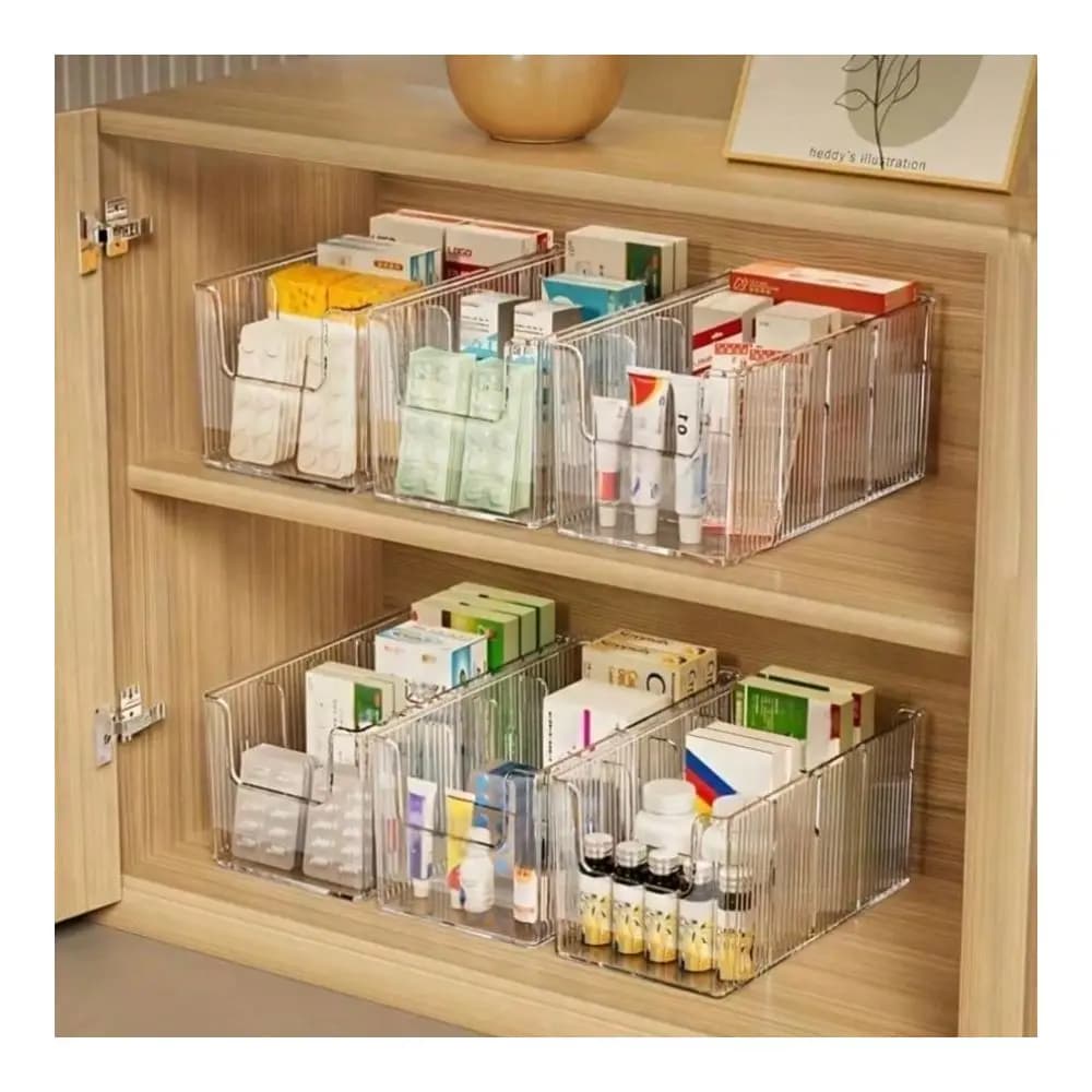 4Grid Transparent Medicine Storage Box Adult Use Detachable Divider First Aid Kit Supplement Pill Organizer Sturdy Household St